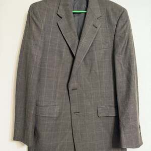 Burberry Men's 44L Light Gray Long Sleeve Suit Jacket